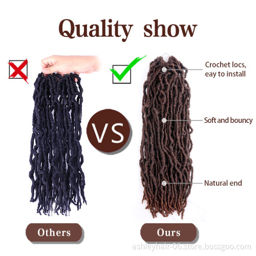 Julianna 18 24 36 Inch Wholesale Crochet Hair Locks 22 Strands Locs Crotchet Hair Extensions Synthetic Hair Faux Locs Soft Locs